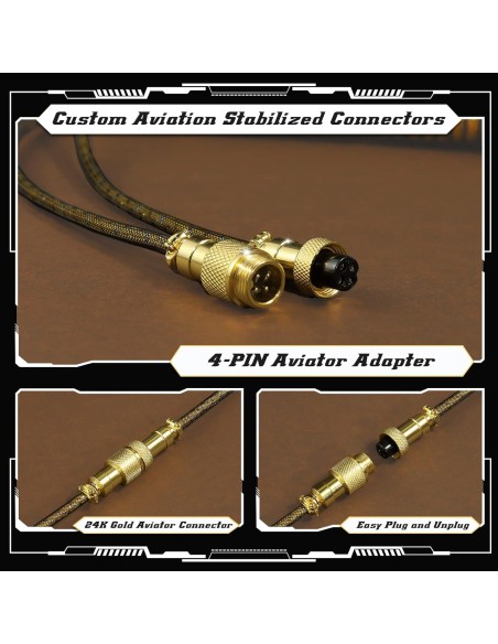 Coiled Cable Attack Shark MambaSnake dorée  – Câble Tressé pour Claviers et Périphériques Gaming - abidia Madagascar