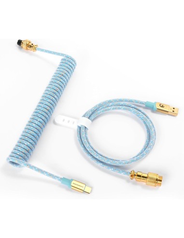 Coiled Cable Attack Shark MambaSnake bleu ciel  – Câble Tressé pour Claviers et Périphériques Gaming -abidia Madagascar