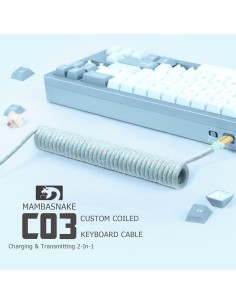 Coiled Cable Attack Shark MambaSnake bleu ciel  – Câble Tressé pour Claviers et Périphériques Gaming -abidia Madagascar 2