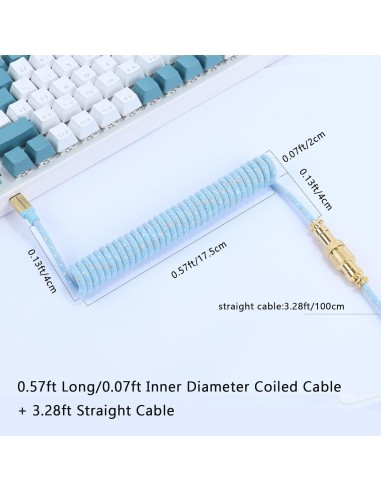 Coiled Cable Attack Shark MambaSnake bleu ciel  – Câble Tressé pour Claviers et Périphériques Gaming -abidia Madagascar
