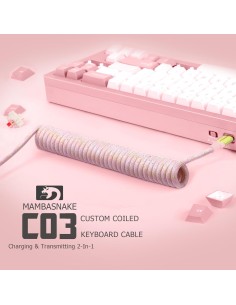Coiled Cable Attack Shark MambaSnake Rose – Câble Tressé pour Claviers et Périphériques Gaming -abidia Madagascar 2