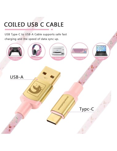 Coiled Cable Attack Shark MambaSnake Rose – Câble Tressé pour Claviers et Périphériques Gaming -abidia Madagascar