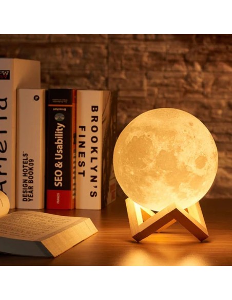 3D Moon Light Dream of Moonfall – Veilleuse Lune LED Rechargeable via Câble d’Origine, Tactile - abidia Madagascar