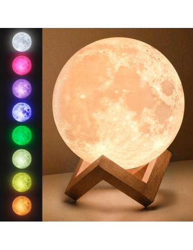 3D Moon Light Dream of Moonfall – Veilleuse Lune LED Rechargeable via Câble d’Origine, Tactile - abidia Madagascar