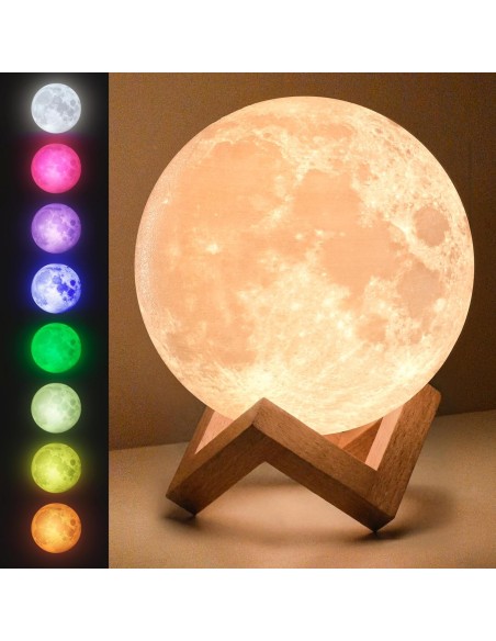 3D Moon Light Dream of Moonfall – Veilleuse Lune LED Rechargeable via Câble d’Origine, Tactile - abidia Madagascar