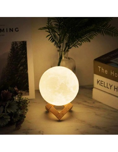 3D Moon Light Dream of Moonfall – Veilleuse Lune LED Rechargeable via Câble d’Origine, Tactile - abidia Madagascar