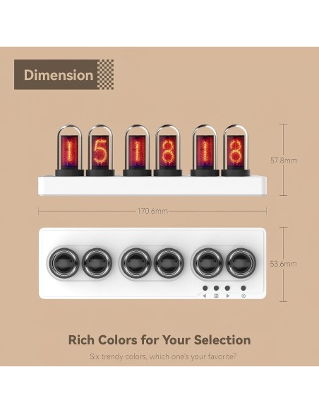 Horloge Numérique Mini Tube – Affichage LED Moderne, Alimentation Secteur USB Type-C - abidia Madagascar