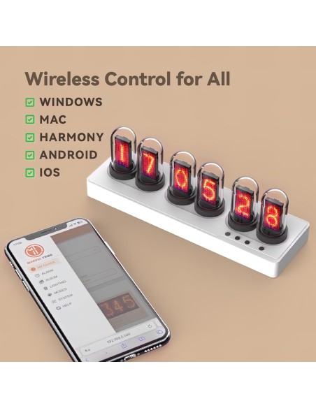 Horloge Numérique Mini Tube – Affichage LED Moderne, Alimentation Secteur USB Type-C - abidia Madagascar