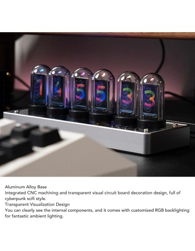 Horloge Numérique Mini Tube – Affichage LED Moderne, Alimentation Secteur USB Type-C - abidia Madagascar