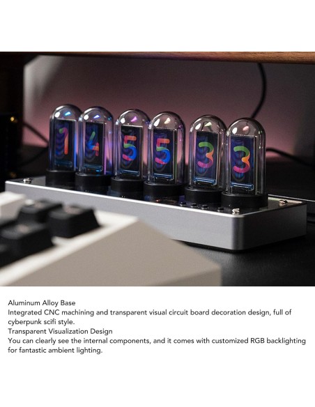 Horloge Numérique Mini Tube – Affichage LED Moderne, Alimentation Secteur USB Type-C - abidia Madagascar