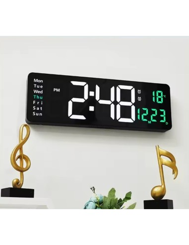 Horloge Numérique Grand Écran Vert LED – Grand Affichage, Lecture Facile, Design Moderne - abidia Madagascar