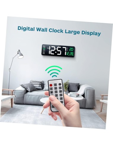 Horloge Numérique Grand Écran Vert LED – Grand Affichage, Lecture Facile, Design Moderne - abidia Madagascar