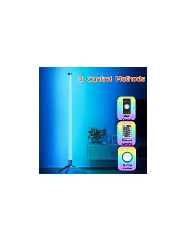 RGB Floor Lamp – Lampe de Sol LED 5050 (60 LEDs), USB Type-C, Éclairage Multicolore - abidia Madagascar