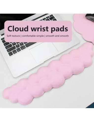 Repose-poignet nuage rose en mousse – Confort ergonomique, douceur et soutien pour clavier- abidia Madagascar