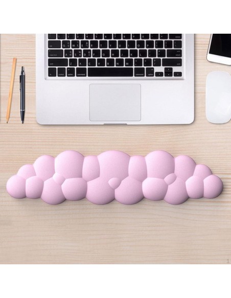 Repose-poignet nuage rose en mousse – Confort ergonomique, douceur et soutien pour clavier- abidia Madagascar