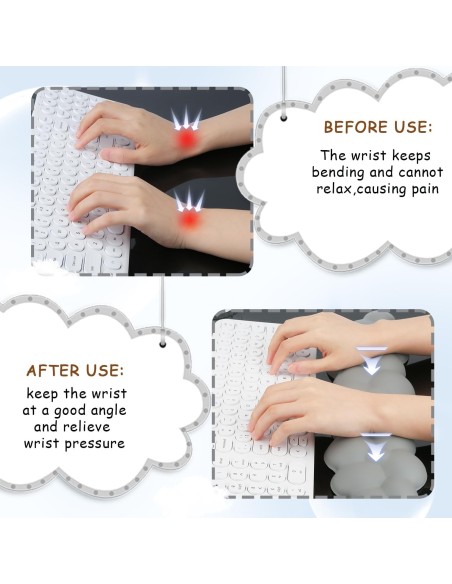 Repose-poignet nuage gris en mousse– Confort ergonomique, douceur et soutien pour clavier - abidia Madagascar