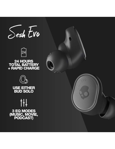 Skullcandy Sesh Evo – Écouteurs True Wireless Bluetooth, Son Puissant & Confort Durable - abidia Madagascar