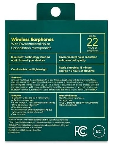 Onn Écouteurs Bluetooth – Autonomie 22H, Son Clair & Confort Durable - abidia Madagascar