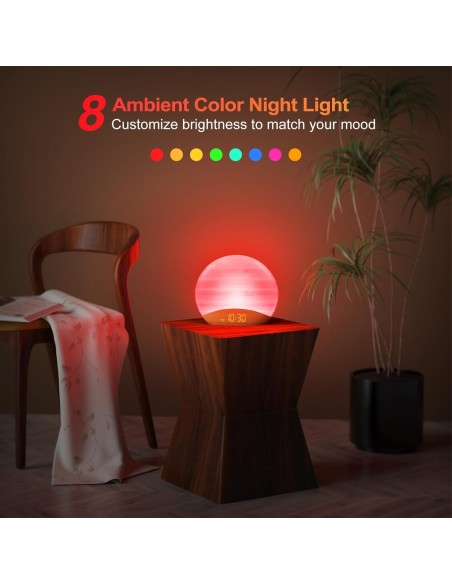 Réveil R7W Reacher simulateur de lever de soleil – Réveil doux, sons relaxants et veilleuse colorée - abidia Madagascar