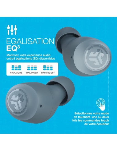 JLab Go Air Bleu – Écouteurs True Wireless Bluetooth, Son Clair & Confort Durable -abidia Madagascar