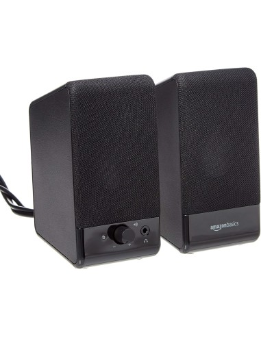 Haut-parleur PC USB Amazon Basics – Enceintes 2.0 2,2W, prise jack 3,5 mm, plug & play - abidia Madagascar