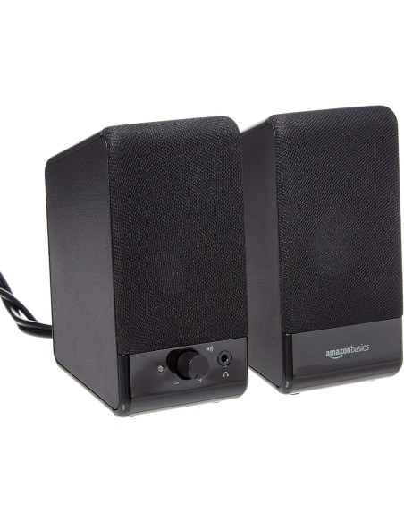 Haut-parleur PC USB Amazon Basics – Enceintes 2.0 2,2W, prise jack 3,5 mm, plug & play - abidia Madagascar