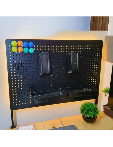 Pack Pegboard Métal Premium 60×40 cm – Panneau Mural Ultra Résistant avec Accessoires Complets | Abidia Madagascar
