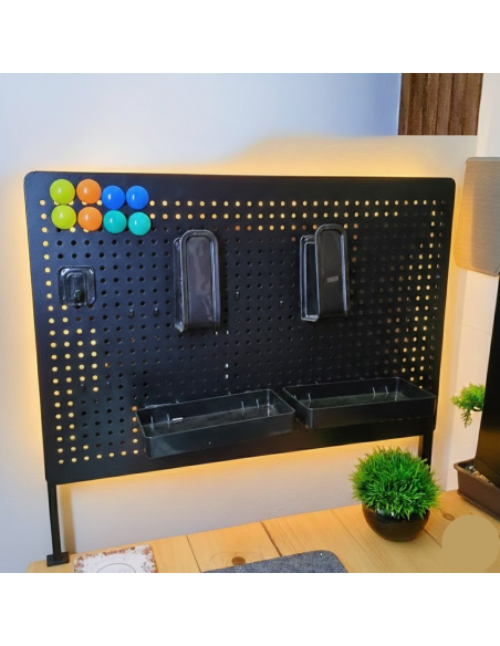 Pack Pegboard Métal Premium 60×40 cm – Panneau Mural Ultra Résistant avec Accessoires Complets | Abidia Madagascar