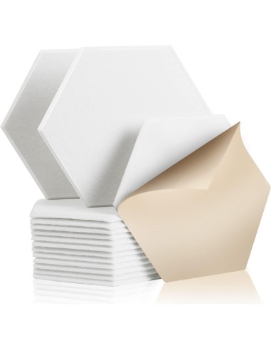 Panneaux Acoustiques Hexagonaux  Auto-Adhésifs blanc – Mousse Insonorisante 260 x 300 mm, Épaisseur 9 mm -abidia madagascar