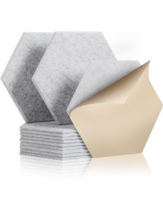 Panneaux Acoustiques Hexagonaux Auto-Adhésifs gris clair – Mousse Insonorisante 260 x 300 mm, Épaisseur 9 mm - abidia madagascar