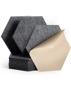 Panneaux Acoustiques Hexagonaux Auto-Adhésifs gris foncé – Mousse Insonorisante 260 x 300 mm, Épaisseur 9 mm-abidia madagascar