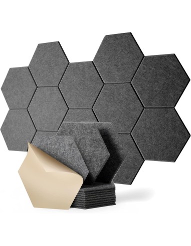 Panneaux Acoustiques Hexagonaux Auto-Adhésifs gris foncé – Mousse Insonorisante 260 x 300 mm, Épaisseur 9 mm-abidia madagascar
