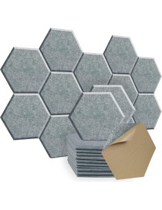 Panneaux Acoustiques Hexagonaux Auto-Adhésifs Gris – Mousse Insonorisante 260 x 300 mm, Épaisseur 9 mm-abidia Madagascar