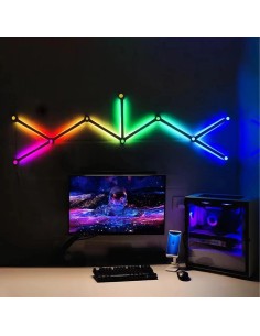 Lot de 9 barres lumineuses murales RGBIC WiFi – Lumière LED intelligente, RGB multicolore - abidia Madagascar 2