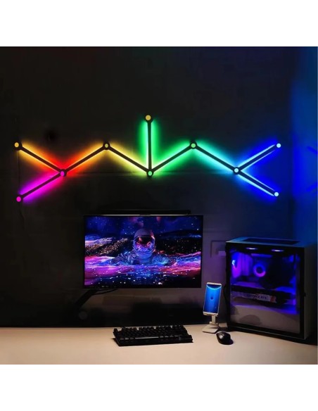Lot de 9 barres lumineuses murales RGBIC WiFi – Lumière LED intelligente, RGB multicolore - abidia Madagascar