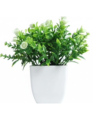 Plante artificielle en pot blanc – Décoration fleurs blanches - abidia Madagascar