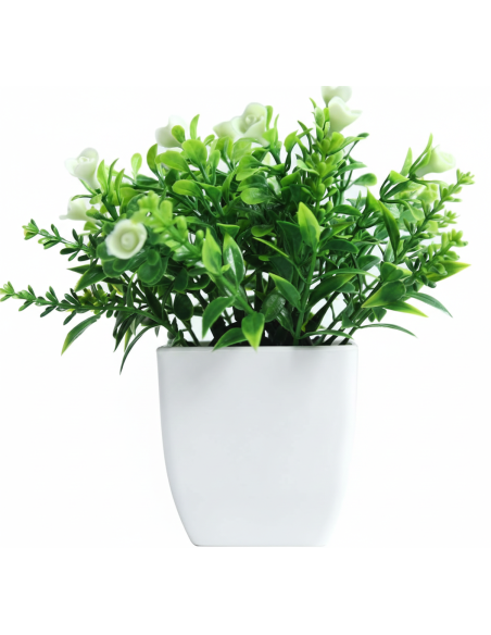 Plante artificielle en pot blanc – Décoration fleurs blanches - abidia Madagascar