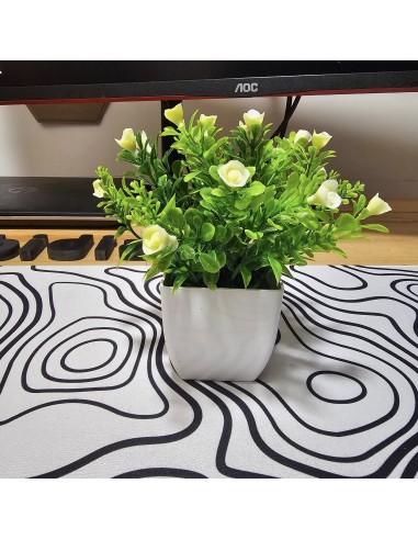 Plante artificielle en pot blanc – Décoration fleurs blanches - abidia Madagascar