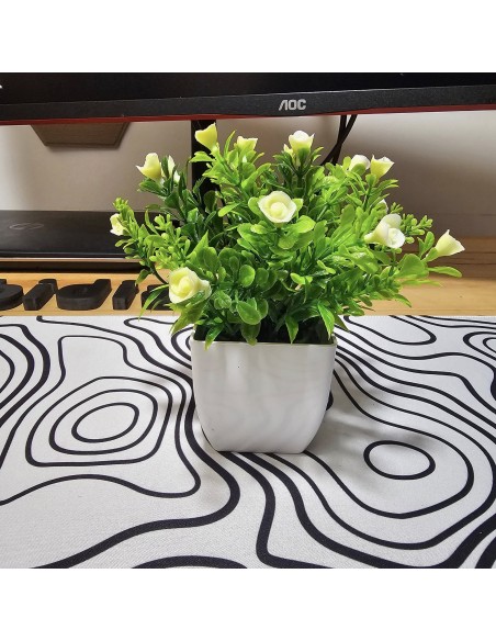 Plante artificielle en pot blanc – Décoration fleurs blanches - abidia Madagascar