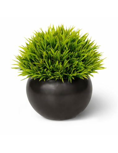 Plante artificielle herbe courte en pot noir 13cm - abidia Madagascar