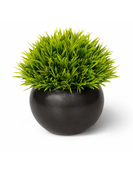 Plante artificielle herbe courte en pot noir 13cm - abidia Madagascar