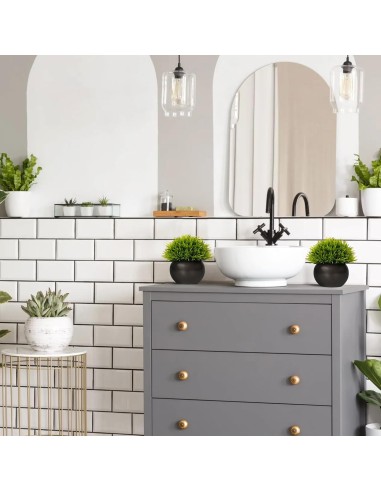 Plante artificielle herbe courte en pot noir 13cm - abidia Madagascar