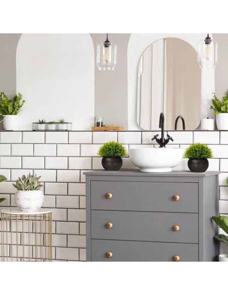 Plante artificielle herbe courte en pot noir 13cm - abidia Madagascar