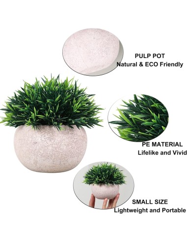 Plante artificielle FY002 en pot blanc 12cm - abidia Madagascar