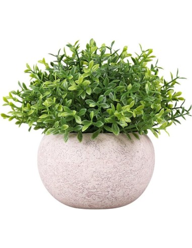 Plante artificielle FY000 4 feuilles en pot blanc 13cm - abidia Madagascar