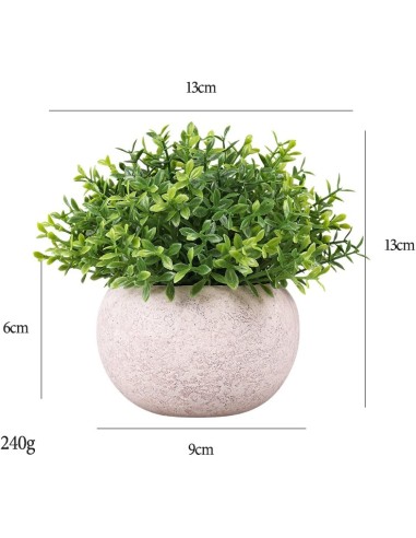 Plante artificielle FY000 4 feuilles en pot blanc 13cm - abidia Madagascar