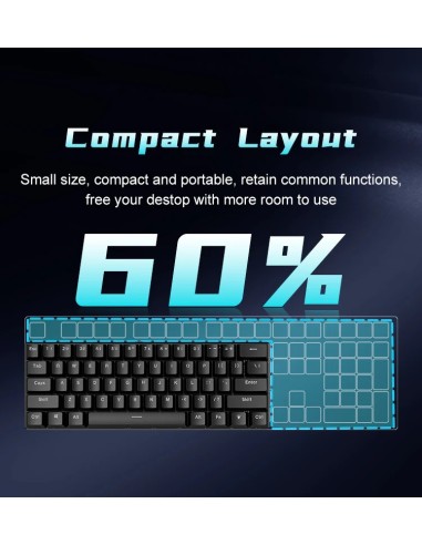 Clavier Mécanique BD61 (Switch Marron) Rétroéclairage Arc-en-ciel - Madagascar