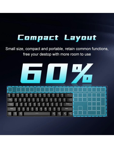 Clavier Mécanique BD61 (Switch Marron) Rétroéclairage Arc-en-ciel - Madagascar