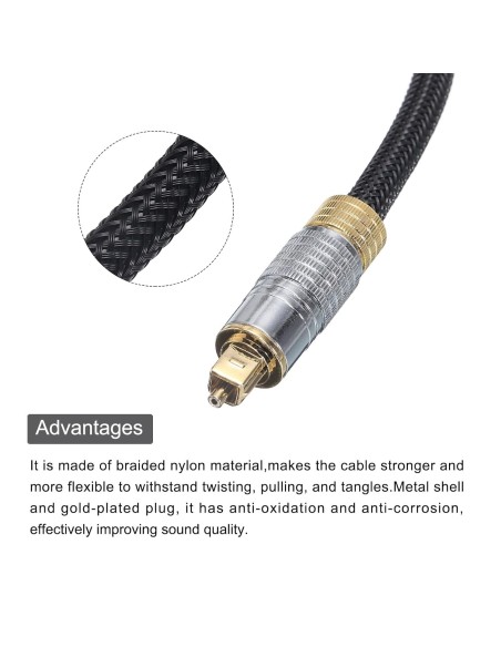 Câble audio fibre optique Fospower 93 cm – son haute qualité - abidia Madagascar