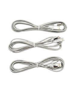 Lot de 3 câbles Lightning argentés – charge rapide et durable - abidia Madagascar